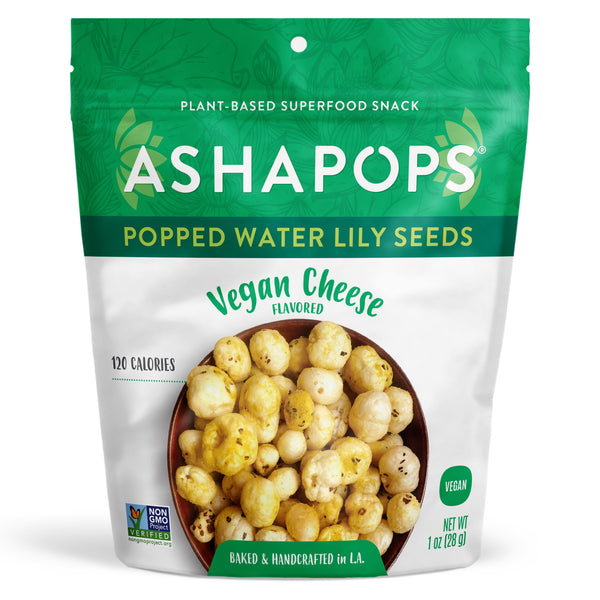 Popped Water Lily Seeds by AshaPops - Vegan Cheese - High-quality Seed Snacks by AshaPops at 