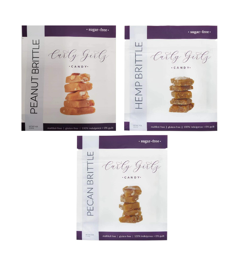 Sugar-Free Brittle by Curly Girlz Candy - Variety Pack - High-quality Candies by Curly Girlz Candy at 