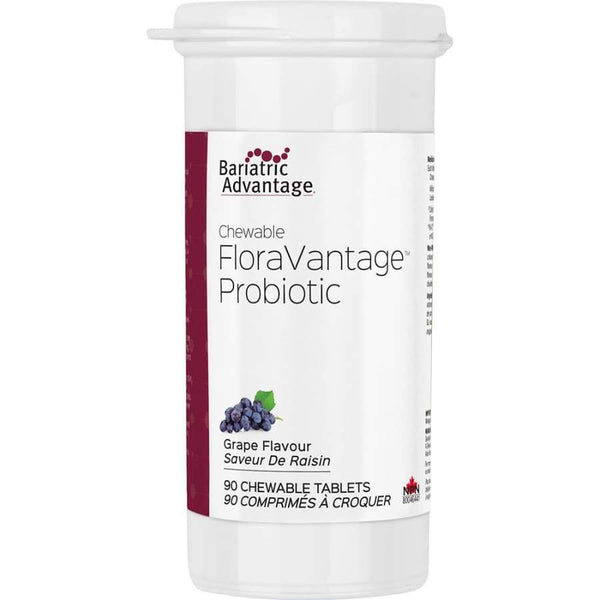 Bariatric Advantage Chewable FloraVantage Probiotic 10 Billion CFU Tablets - Grape (90 Count) - High-quality Probiotic by Bariatric Advantage at 
