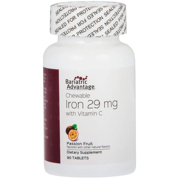 Bariatric Advantage Chewable Iron (29mg) with Vitamin C - Passion Fruit - High-quality Iron by Bariatric Advantage at 