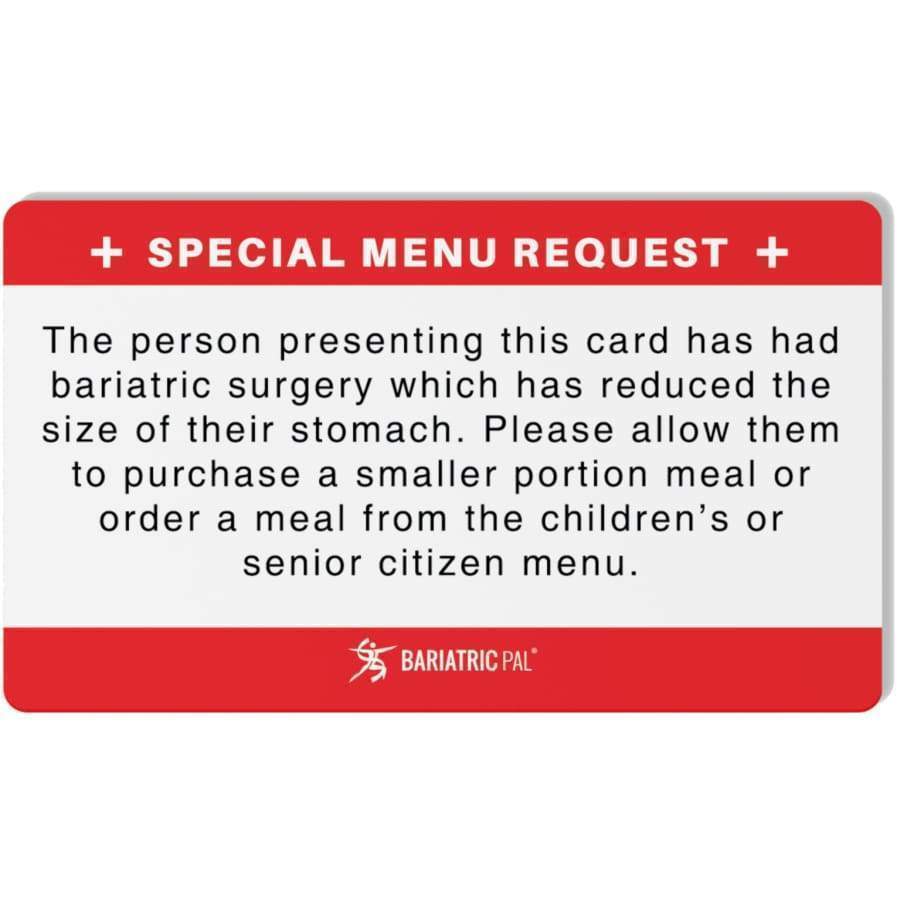 Bariatric Patient Restaurant Special Menu Request Card 2.0 (gift)