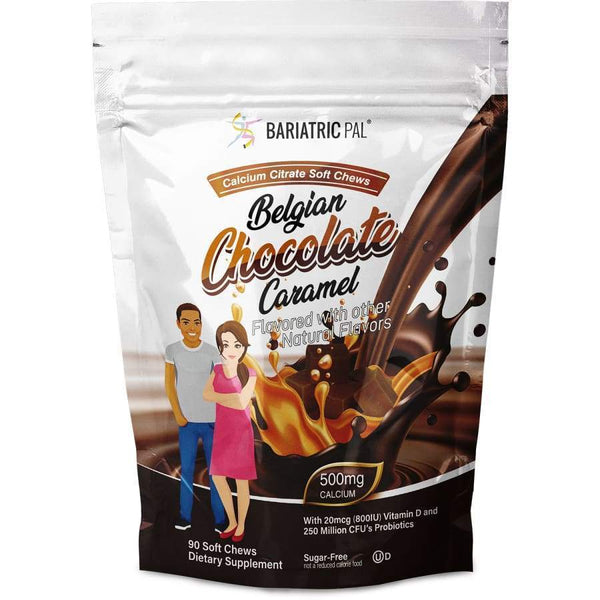 BariatricPal Sugar-Free Calcium Citrate Soft Chews 500mg with Probiotics - Belgian Chocolate Caramel - High-quality Calcium by BariatricPal at 