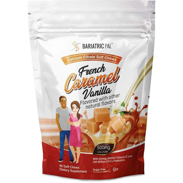 BariatricPal Sugar-Free Calcium Citrate Soft Chews 500mg with Probiotics - French Vanilla Caramel - High-quality Calcium by BariatricPal at BariatricPal Store