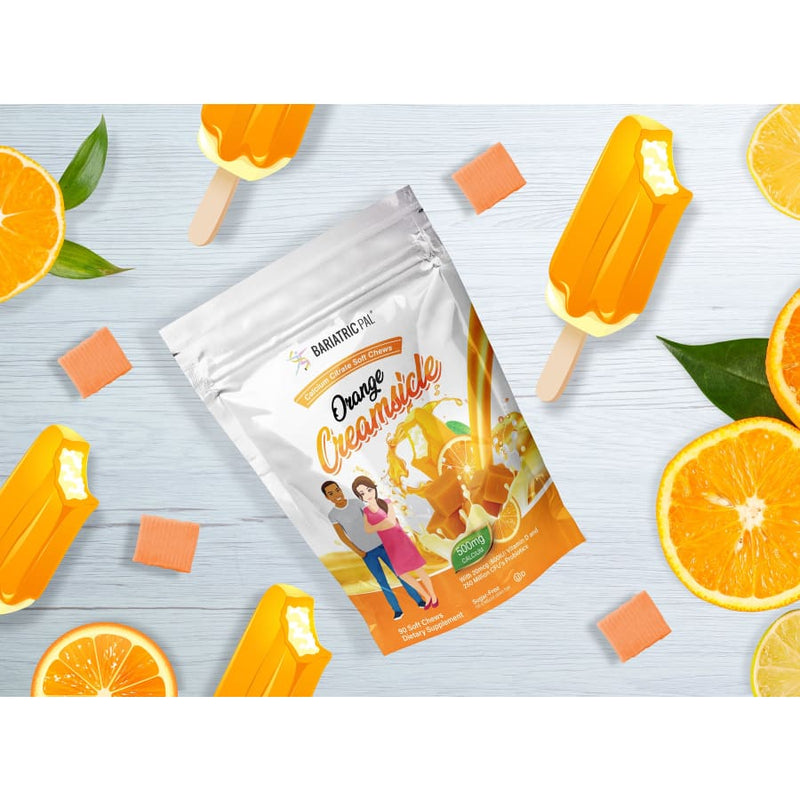BariatricPal Sugar-Free Calcium Citrate Soft Chews 500mg with Probiotics - Orange Creamsicle - High-quality Calcium by BariatricPal at 