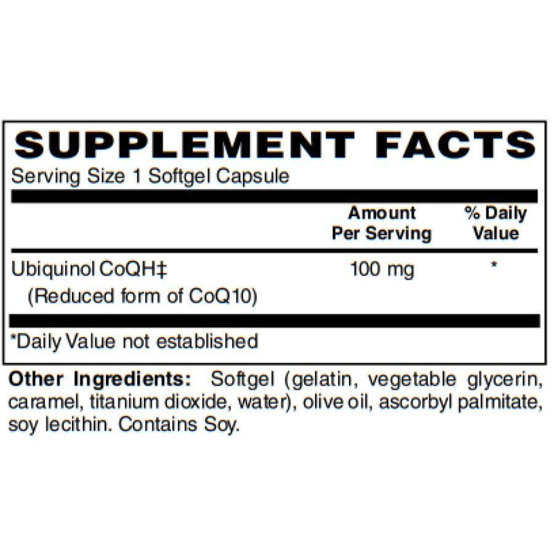 Ubiquinol CoQH Reduced Form of CoQ10 for Enhanced Absorption 100mg - Easy Swallow Softgels by BariatricPal - High-quality COQ10 by BariatricPal at 