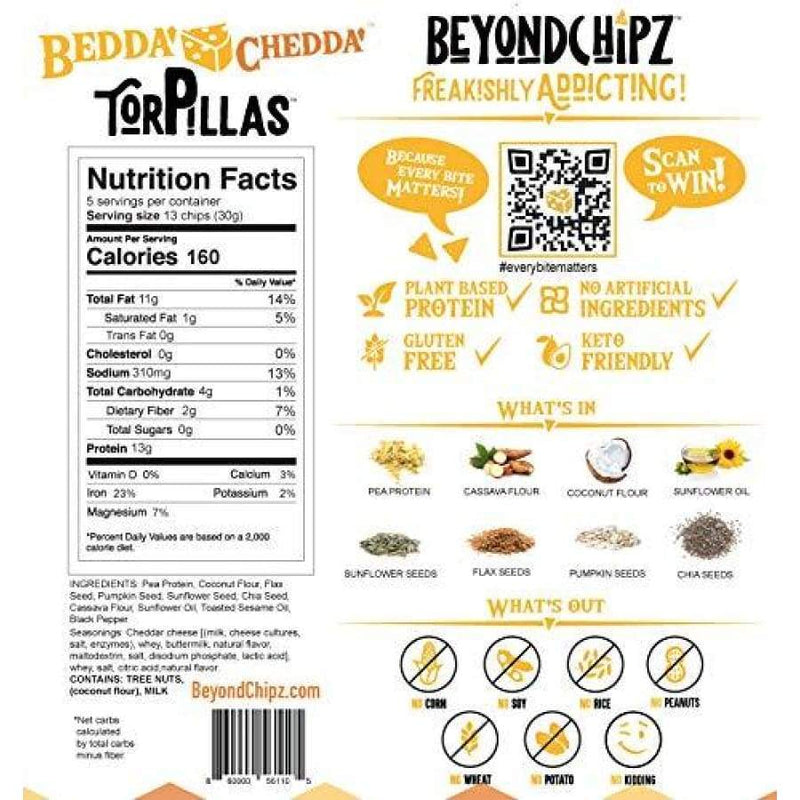 BeyondChipz High Protein Torpillas - Bedda' Chedda' - High-quality Protein Chips by BeyondChipz at 