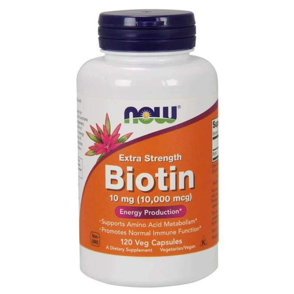Biotin 10,000 mcg Extra Strength (120) Vegetarian Capsules by NOW Foods - High-quality Biotin by NOW Foods at 