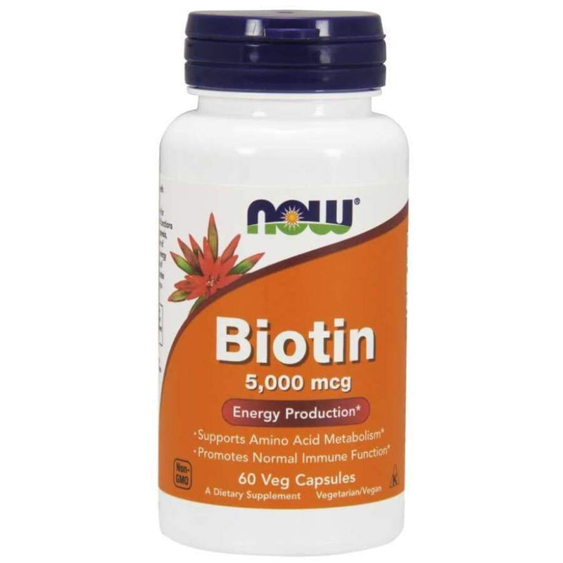 Biotin 5,000 mcg Vegetarian Capsules by NOW Foods - High-quality Biotin by NOW Foods at 