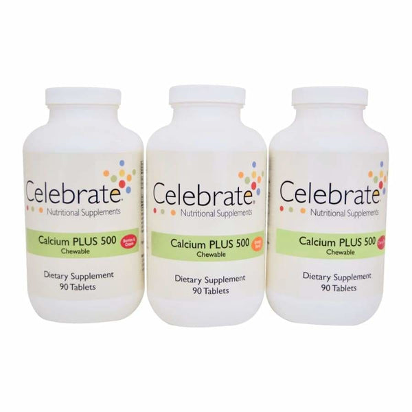 Celebrate Calcium PLUS 500 Chewable - Available in 3 Flavors! - High-quality Calcium by Celebrate Vitamins at 