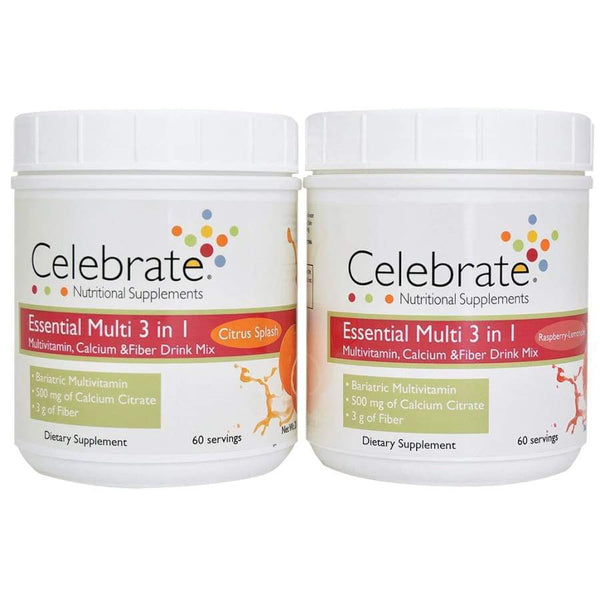 Celebrate ENS Essential Multi 3 in 1 Drink Mix (Multivitamin, Calcium, and Fiber) - Available in 2 Flavors! - High-quality Multivitamins by Celebrate Vitamins at 