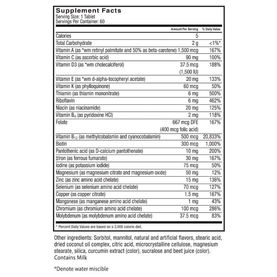 Celebrate Multivitamin Complete with 60mg Iron Chewable