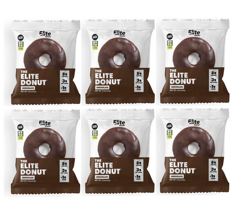 Elite Sweets High-Protein & Low-Carb Donut - Chocolate - High-quality Cakes & Cookies by Elite Sweets at 