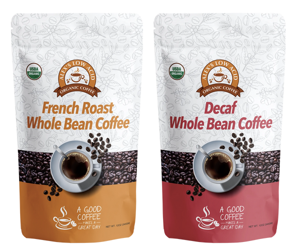 Alex's Low Acid Organic Coffee™ - Whole Bean Variety Pack (12oz) - High-quality Coffee by Alex's Low Acid Coffee at 