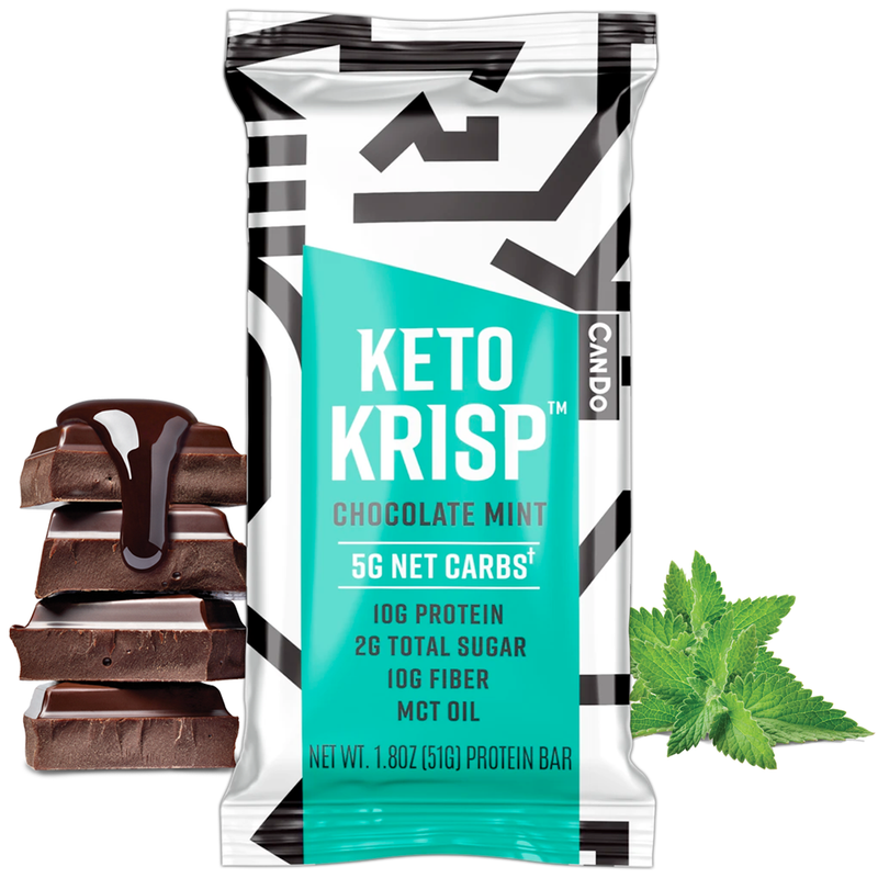 Keto Krisp Protein Bar by CanDo - Chocolate Mint - High-quality Protein Bars by CanDo at 