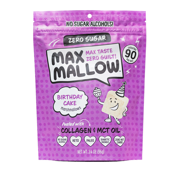 Max Mallow Low Carb Keto Marshmallows by Know Brainer Foods - Birthday Cake - High-quality Candies by Know Brainer Foods at 
