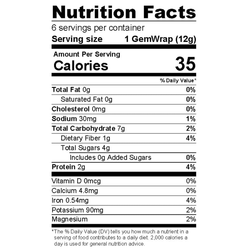 GemWraps Sandwich Wraps by NewGem Foods - Apple Kale - High-quality Wraps by NewGem Foods at 