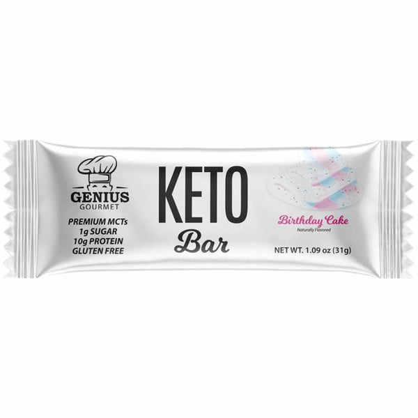 Genius Gourmet Keto Protein & Snack Bars - Birthday Cake - High-quality Protein Bars by Genius Gourmet at 