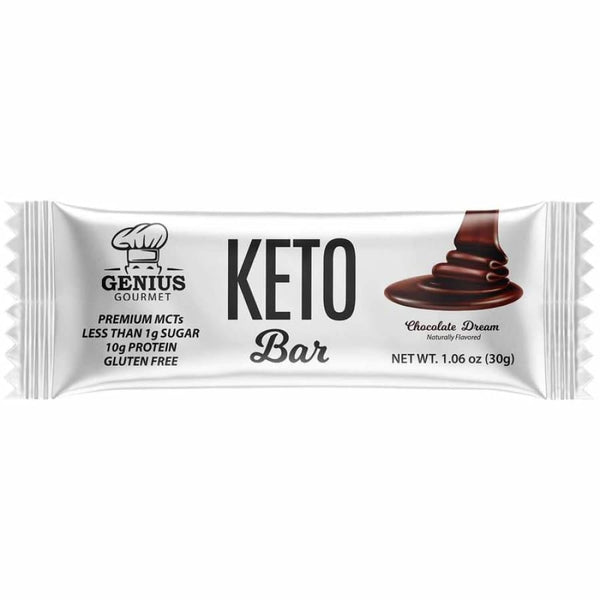 Genius Gourmet Keto Protein & Snack Bars - Chocolate Dream - High-quality Protein Bars by Genius Gourmet at 