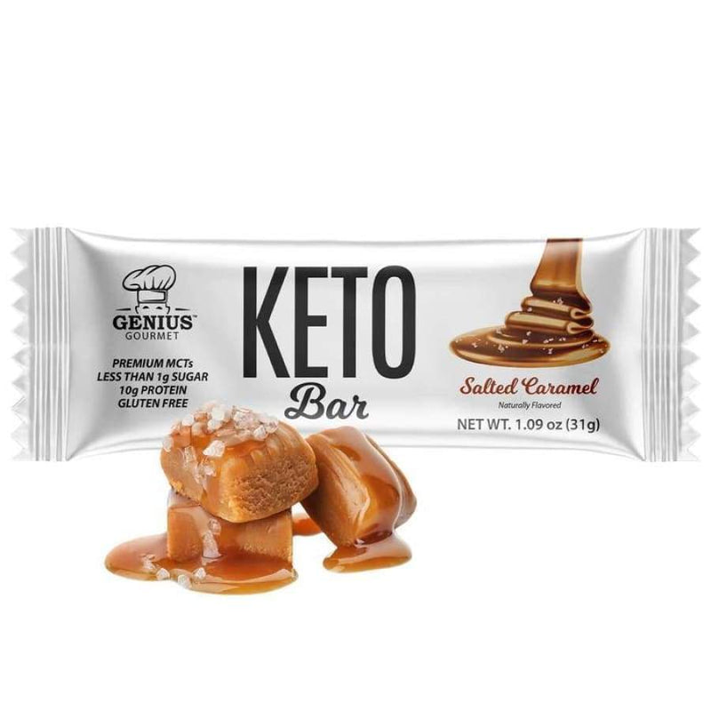 Genius Gourmet Keto Protein & Snack Bars - Salted Caramel - High-quality Protein Bars by Genius Gourmet at 
