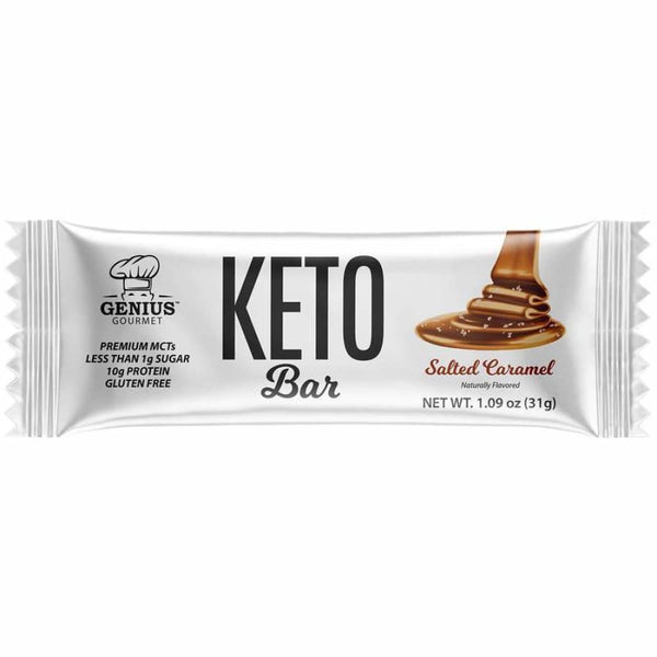 Genius Gourmet Keto Protein & Snack Bars - Salted Caramel - High-quality Protein Bars by Genius Gourmet at 