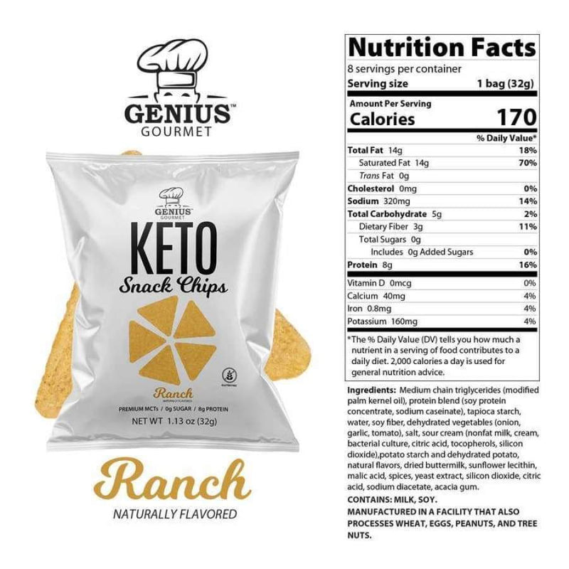 Genius Gourmet Keto Snack & Protein Chips - 4-Flavor Variety Pack - High-quality Protein Chips by Genius Gourmet at 