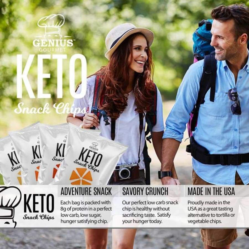 Genius Gourmet Keto Snack & Protein Chips - Spicy Nacho - High-quality Protein Chips by Genius Gourmet at 
