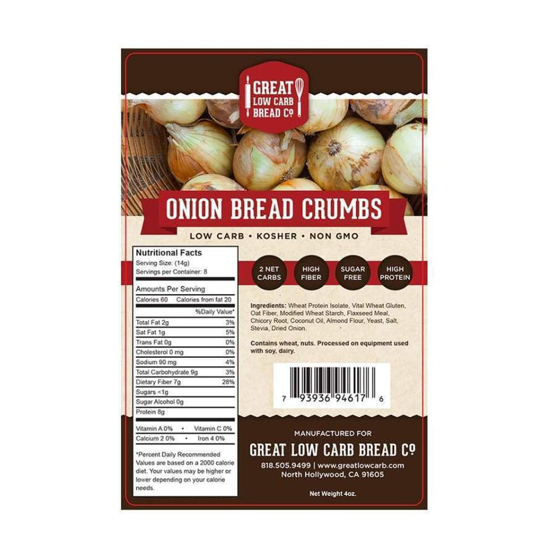 Great Low Carb Bread Crumbs (4oz) - Onion - High-quality Breadcrumbs by Great Low Carb Bread Co. at 