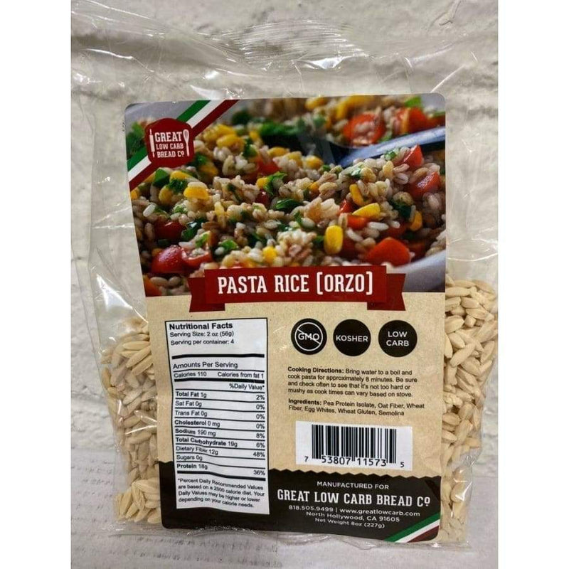 Great Low Carb Pasta - Rice (Orzo) - High-quality Pasta by Great Low Carb Bread Co. at 