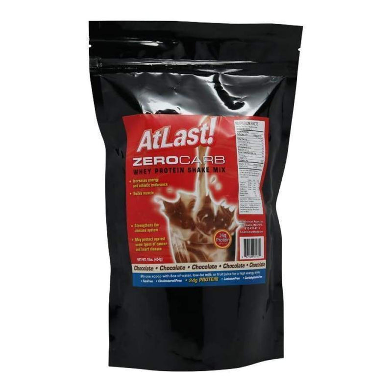 HealthSmart Sugar-Free AtLast! ZeroCarb Whey Protein Shake Mix - Chocolate - High-quality Protein Powder by HealthSmart at 
