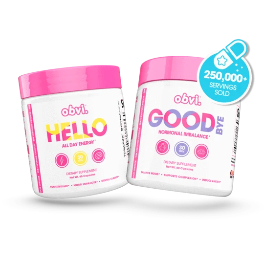 Hello + Goodbye Energy + Hormonal Imbalance Stack, Mood Enhancer, Mental Clarity Capsules by Obvi - High-quality Dietary Supplements by Obvi at 