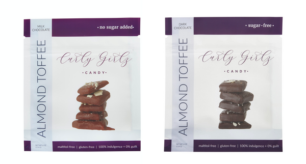 Sugar-Free Almond Toffee by Curly Girlz Candy - Variety Pack - High-quality Candies by Curly Girlz Candy at 