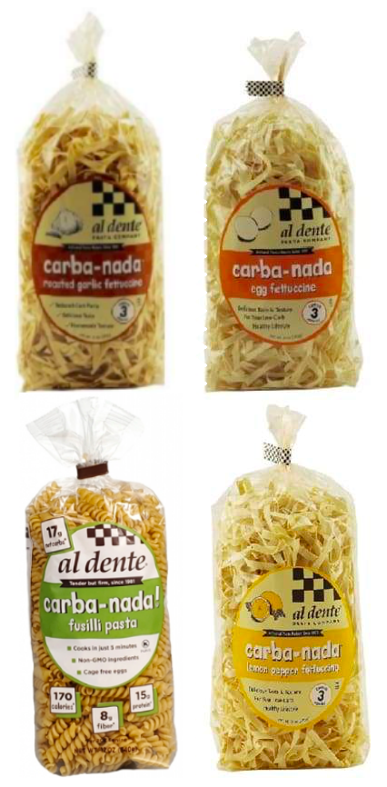 Carba-Nada Reduced Carb Pasta by Al Dente Pasta Company - 4 Flavor Variety Pack - High-quality Pasta by Carba-Nada at 