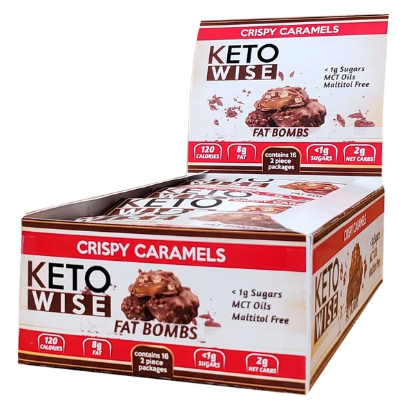 Keto Wise Fat Bombs - Crispy Caramels - High-quality Candies by Keto Wise at 