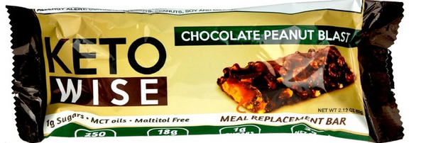 Keto Wise Meal Replacement Protein Bar - Chocolate Peanut Blast - High-quality Protein Bars by Keto Wise at 