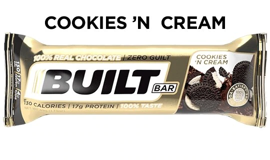 Built High Protein Bar - Cookies 'N Cream - High-quality Protein Bars by Built Bar at 