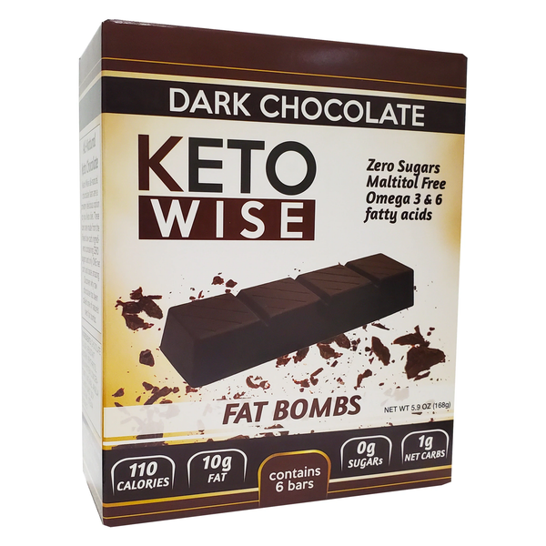 Keto Wise Fat Bombs - Dark Chocolate Bar - High-quality Candies by Keto Wise at 
