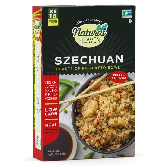 Riced Hearts of Palm Pasta Keto Bowl Ready Meal by Natural Heaven - Szechuan Rice - High-quality Pasta by Natural Heaven at 