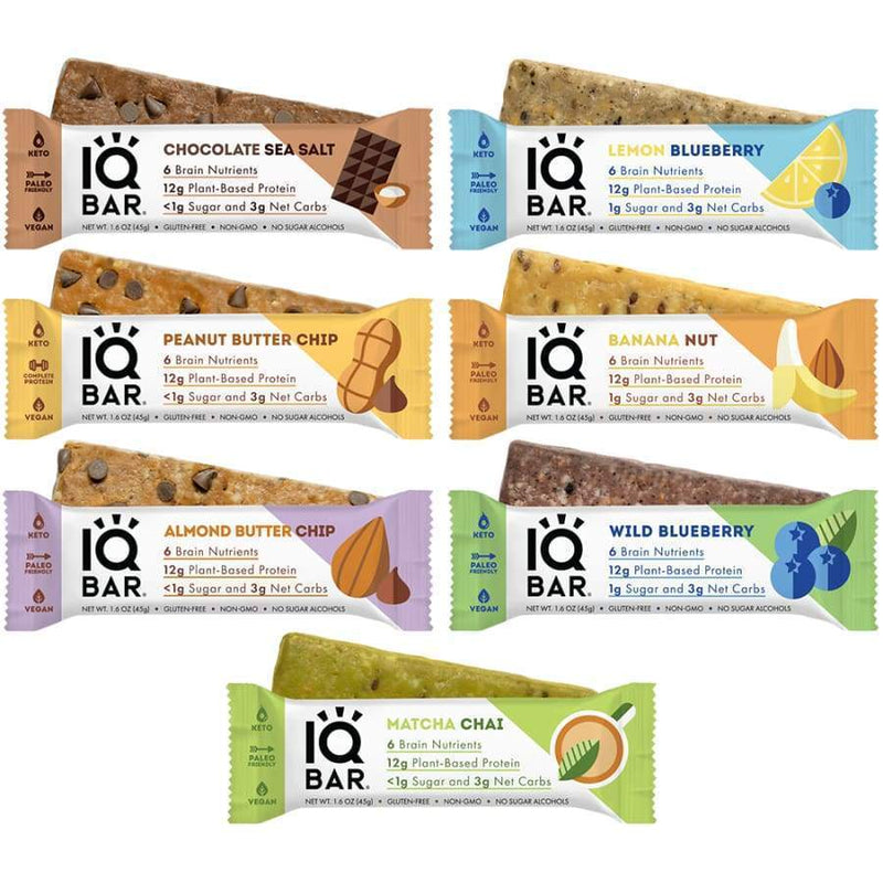 IQBar Vegan and Keto Protein Bars - 7-Flavor Variety Pack - High-quality Protein Bars by IQBar at 