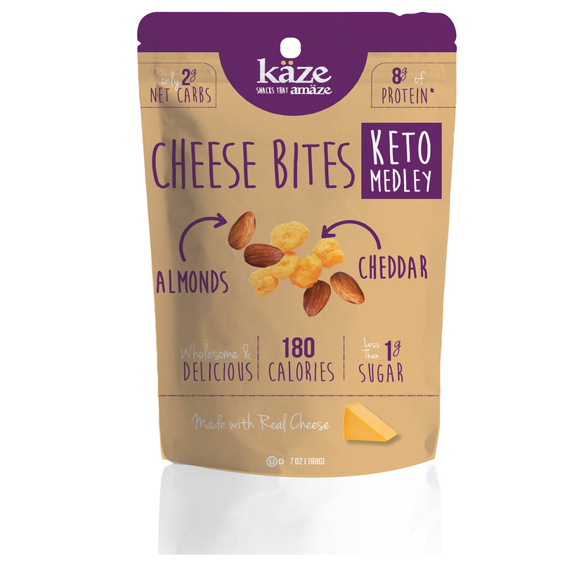 Keto Medley Cheese Bites by Kaze Cheese - Almond Cheddar - High-quality Cheese Snacks by Kaze Cheese at 