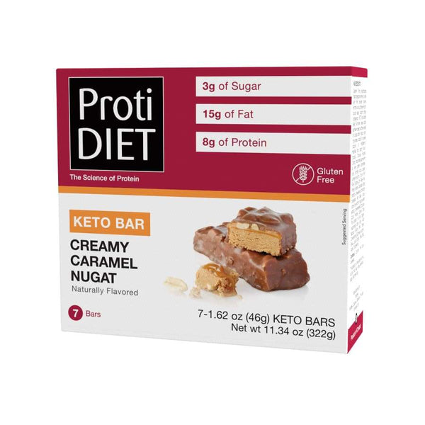 Keto Protein Bars by Proti Diet - Creamy Caramel Nougat - High-quality Protein Bars by Proti Diet at 