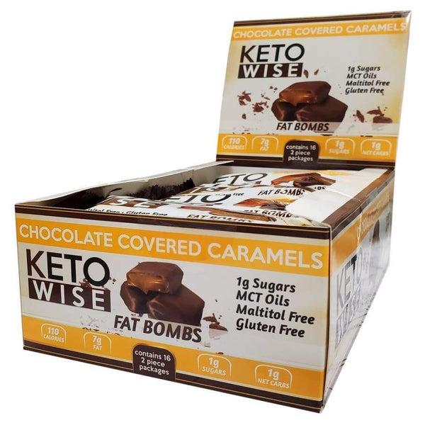 Keto Wise Fat Bombs - Chocolate Covered Caramels - High-quality Candies by Keto Wise at 