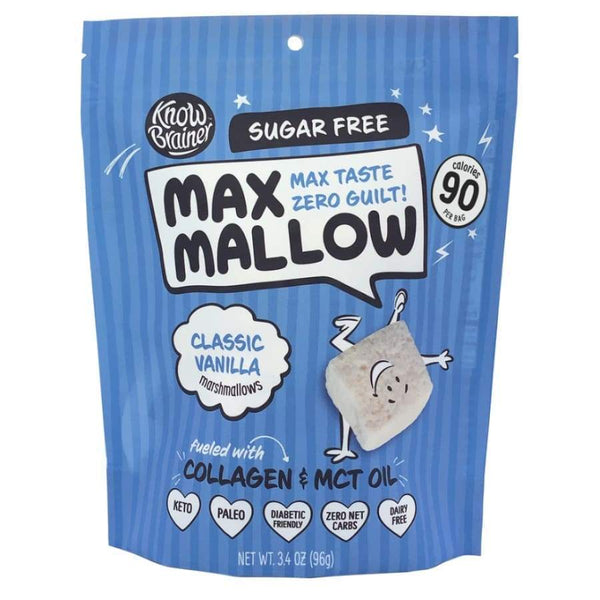 Max Mallow Low Carb Keto Marshmallows by Know Brainer Foods - Classic Vanilla - High-quality Candies by Know Brainer Foods at 