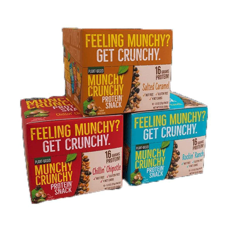 Munchy Crunchy Protein Snack - 3-Flavor Variety Pack - High-quality Protein Snack Mix by Munchy Crunchy at 