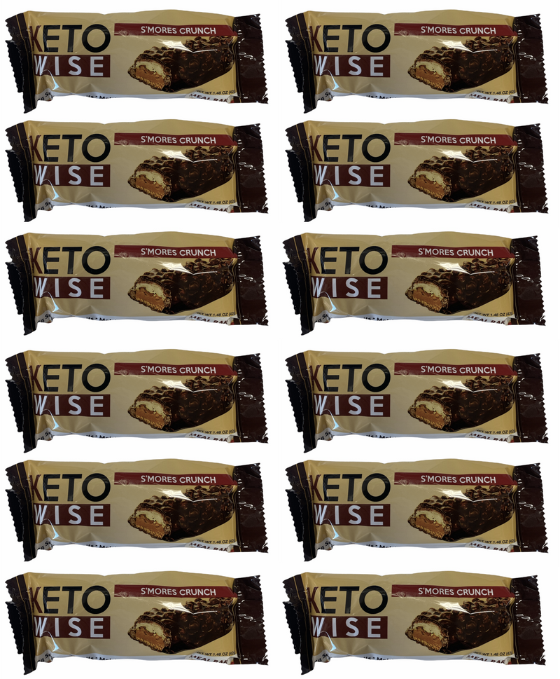 Keto Wise Meal Replacement Bar - S'mores Crunch - High-quality Protein Bars by Keto Wise at 