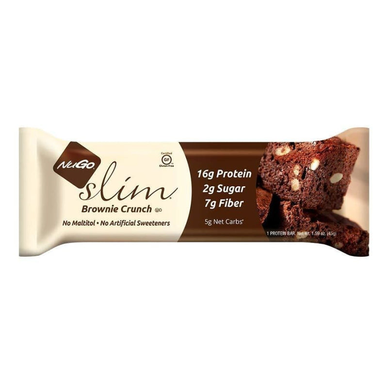 NuGo Slim Low Sugar Protein Bar - Brownie Crunch - High-quality Protein Bars by NuGo Nutrition at 