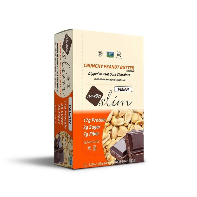 NuGo Slim Low Sugar Protein Bar - Crunchy Peanut Butter - High-quality Protein Bars by NuGo Nutrition at 