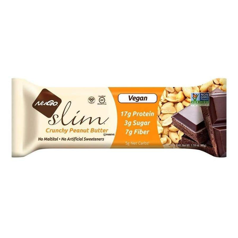 NuGo Slim Low Sugar Protein Bar - Crunchy Peanut Butter - High-quality Protein Bars by NuGo Nutrition at 