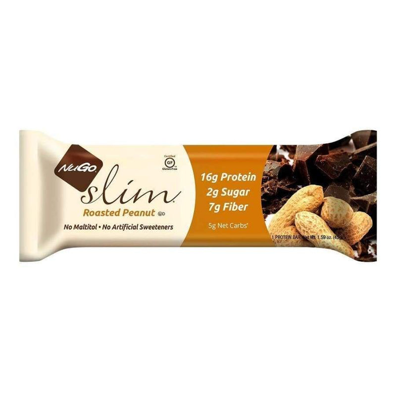 NuGo Slim Low Sugar Protein Bar - Roasted Peanut - High-quality Protein Bars by NuGo Nutrition at 