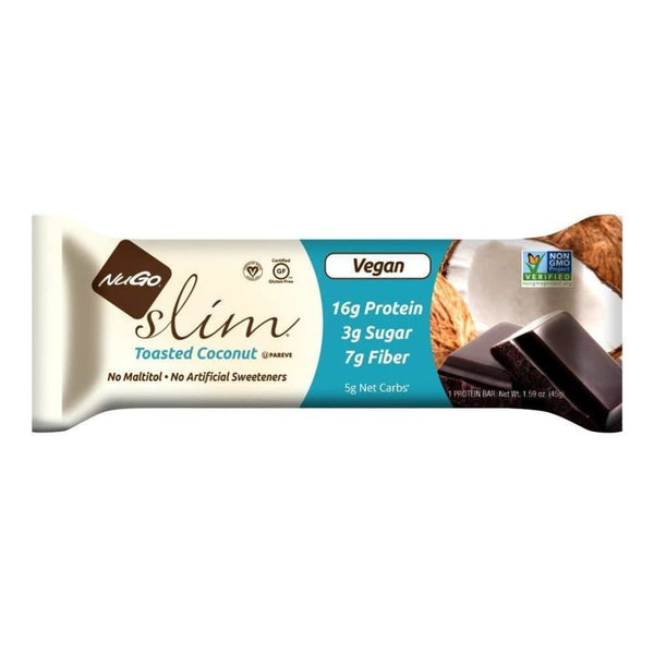 NuGo Slim Low Sugar Protein Bar - Toasted Coconut - High-quality Protein Bars by NuGo Nutrition at 