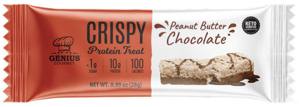 Genius Gourmet Crispy Protein Treat - Peanut Butter Chocolate - High-quality Protein Bars by Genius Gourmet at 